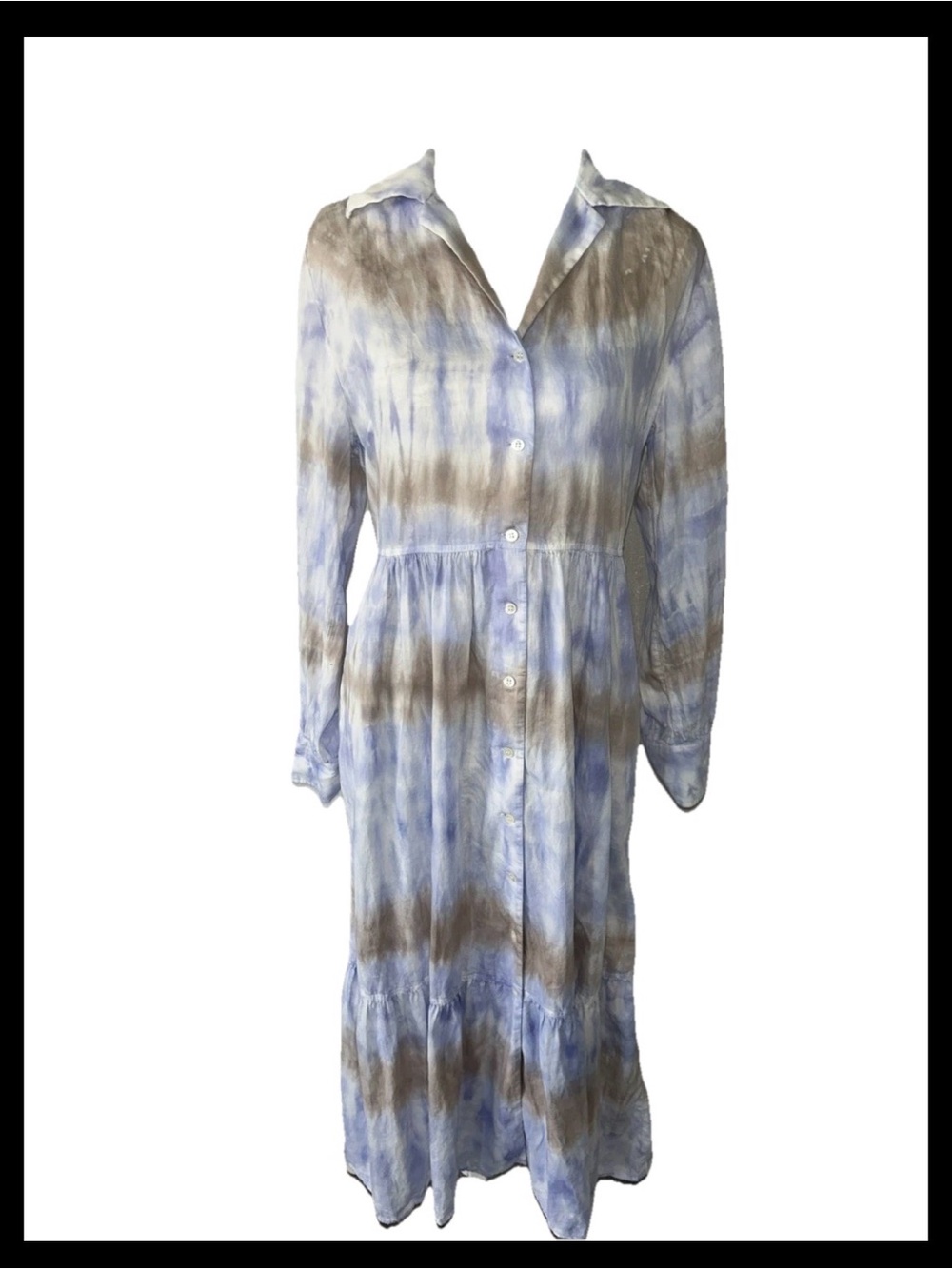 Raquel Allegra Maxi Dress Size 2 Tie Dyed Handmade Bohemian Pockets Cotton
